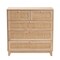 Baxton Studio Elsbeth Mid-Century Modern Oak Brown Finished Wood and Natural Rattan 5-Drawer Storage Cabinet 226-12954-ZORO - alternate 10